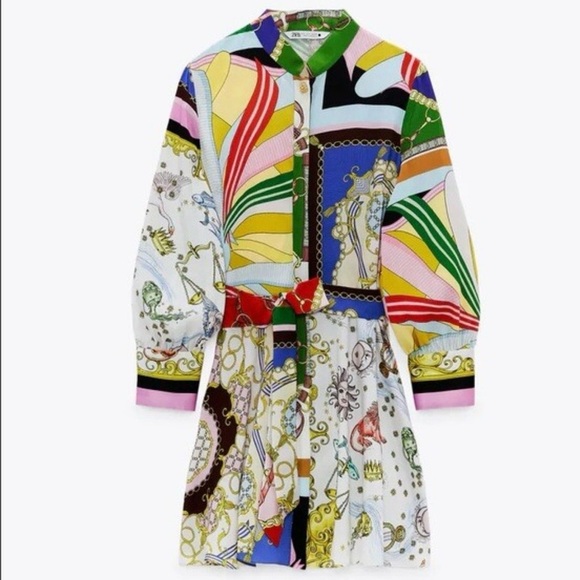 Zara Multicolor Chain Print Dress - Picture 6 of 16
